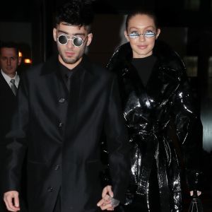 Zayn Malik fête son 25ème anniversaire en compagnie de sa compagne Gigi Hadid à New York le 12 janvier 2018.