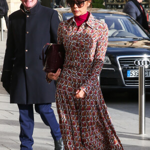 Victoria Beckham arrive à l'hôtel Ritz à Paris le 17 janvier 2018.