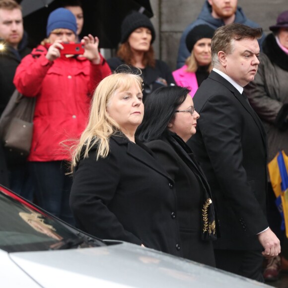 Eileen O'Riordan, mère de Dolores O'Riordan, le 21 janvier 2018 en l'église Saint Joseph à Limerick lors de la présentation de la dépouille de sa fille, morte le 15 janvier 2018 à 46 ans. © Niall Carson/PA Wire/Abacapress.com