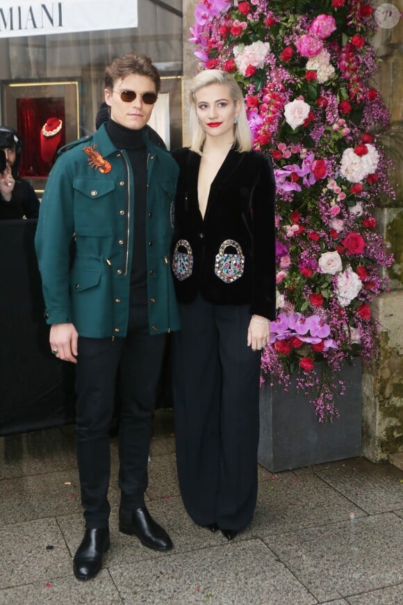 Oliver Cheshire et sa compagne Pixie Lott - Défilé de mode Maison Schiaparelli, collection haute couture Printemps-Eté 2018, à Paris. Le 22 janvier 2018 © CVS - Veeren / Bestimage