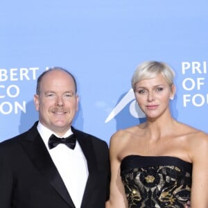 Le prince Albert II de Monaco et la princesse Charlene lors du 1er "Gala pour l'Océan de Monte-Carlo" sur les terrasses de l'Opéra à Monaco le 28 septembre 2017. © Claudia Albuquerque/Bestimage