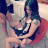 Alessia Spagnulo et sa fille Chloé aux épreuves préliminaires de Miss 365, un concours de l'organisation Miss Italie.