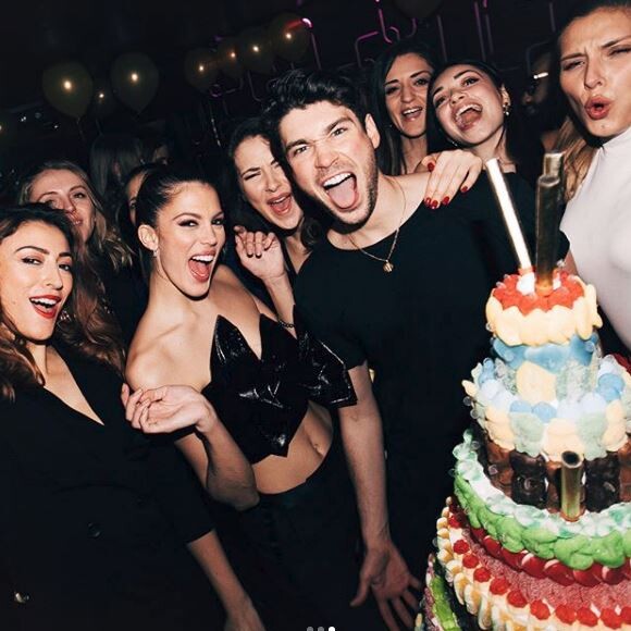 Iris Mittenaere fête ses 25 ans, Victoria, à Paris, 27 janvier 2018