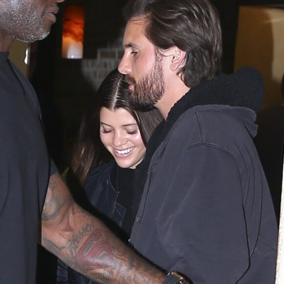 Exclusif - Sofia Richie et Scott Disick à la sortie du restaurant Tosconova à Calabasas le 28 janvier 2018