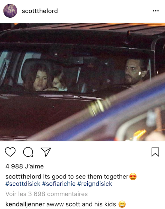 Kendall Jenner s'attaque à la relation de Scott Disick et Sofia Richie, le 28 janvier 2018