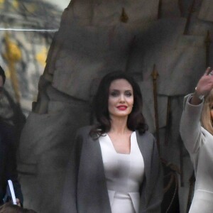 Semi Exclusif - José Pietroboni, chef du protocole - Angelina Jolie lors d'un rendez-vous avec Brigitte Macron au palais de l'Elysée à Paris le 30 janvier 2018.