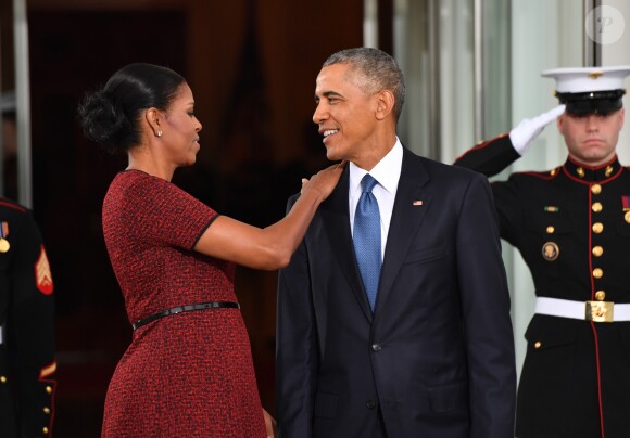 Michelle et Barack Obama à la Maison Blanche avant la cérémonie d'investiture, Washington, le 20 janvier 2017.