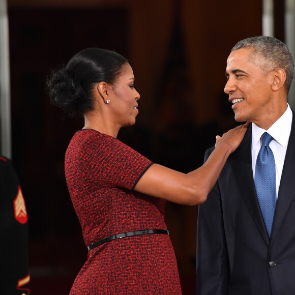 Michelle et Barack Obama à la Maison Blanche avant la cérémonie d'investiture, Washington, le 20 janvier 2017.