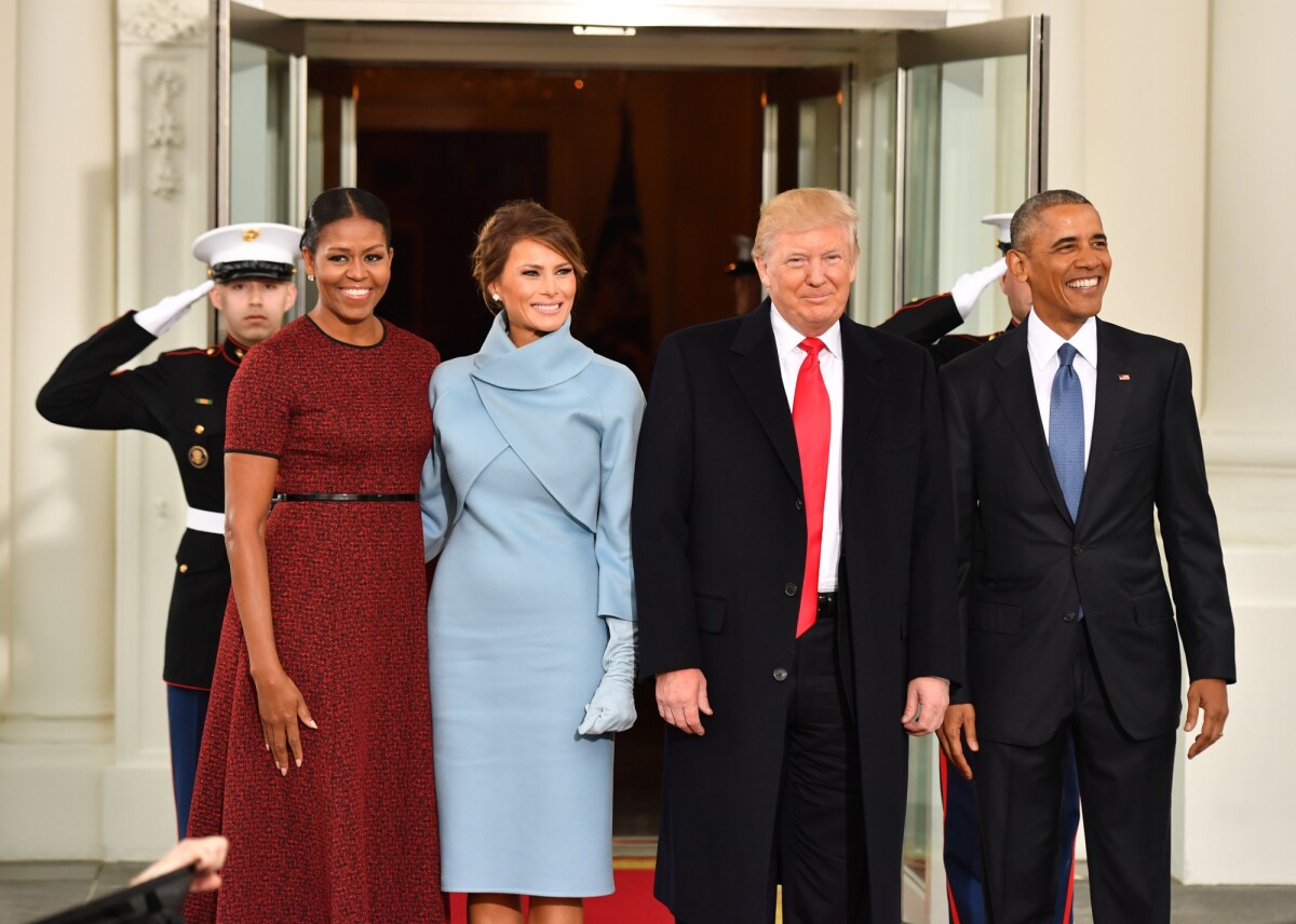 Photo : Michelle et Barack Obama, Melania et Donald Trump à la Maison ...