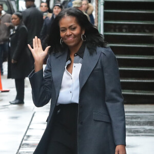 Michelle Obama à la sortie du restaurant Upland à New York. Le 10 mars 2017.