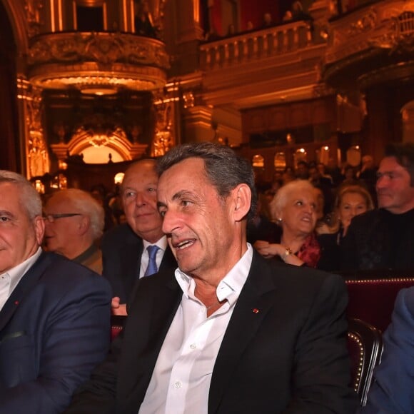 Exclusif - Nicolas Sarkozy et Thierry Herzog, son avocat (à gauche), assistent au concert de Carla Bruni à l'Opéra Garnier à Monaco. Le 29 novembre 2017. © Bruno Bebert / Bestimage