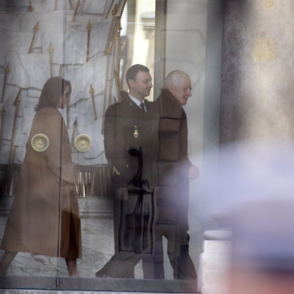 MAURIZIO REMMERT (PERE DE CARLA BRUNI) ET SA FEMME MARCIA DE LUCA - MARIAGE DE NICOLAS SARKOZY ET CARLA BRUNI AU PALAIS DE L'ELYSEE 02/02/2008 - Paris