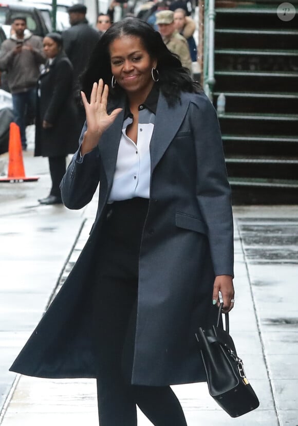 Michelle Obama à la sortie du restaurant Upland à New York. Le 10 mars 2017