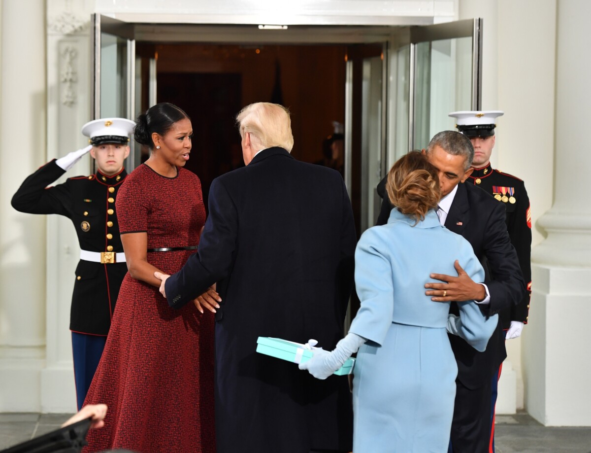 Photo : Michelle et Barack Obama, Melania et Donald Trump à la Maison ...