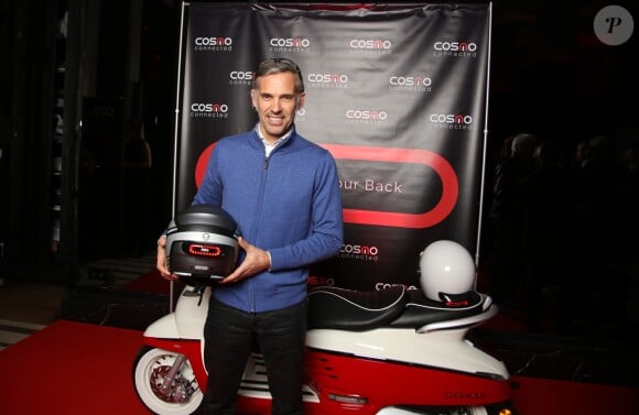 Exclusif - Paul Belmondo lors de la soirée de lancement de "Cosmo Connected", le premier feu de freinage connecté pour moto, scooter ou vélo au Café de l'Homme à Paris le 25 Janvier 2018. © Guignebourg-Vereen/Bestimage