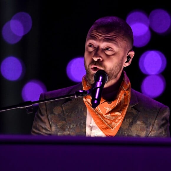 Justin Timberlake assure le show de la mi-temps lors du Super Bowl à Minneapolis, le 1 février 2018.