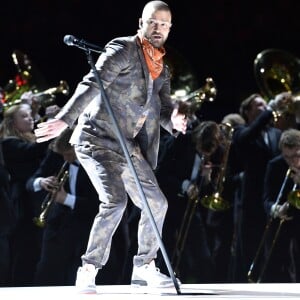 Justin Timberlake assure le show de la mi-temps lors du Super Bowl à Minneapolis, le 1 février 2018.