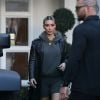 Kim Kardashian à la sortie de la clinique Epione à Beverly Hills, le 7 février 2018  Kim Kardashian checks out following a trip to Epione in Beverly Hills. Kim donned a Yeezy hoodie and shorts with a full length leather jacket. The Kardashian family has been laying low lately while spending time with sister Kylie Jenner's new baby girl named Stormi. 7th february 201807/02/2018 - Beverly Hills