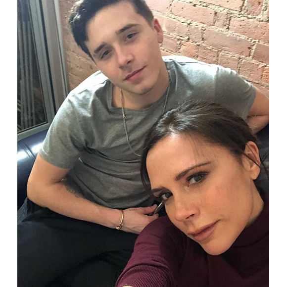 Brooklyn et Victoria Beckham à New York. Février 2018.