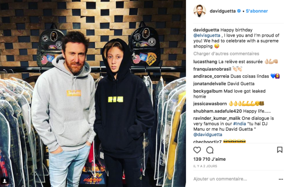 David et Elvis Guetta sur une photo publiée le 10 février 2018 pour l'anniversaire du fils du DJ (né le 9 février).