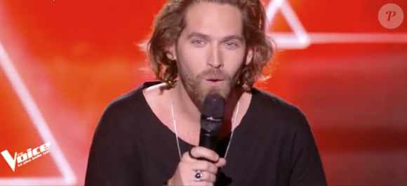 Simon Morin dans The Voice 7, le 17 février 2018 sur TF1.