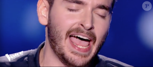 Gabriel dans "The Voice 7" sur TF1 le 17 février 2018.