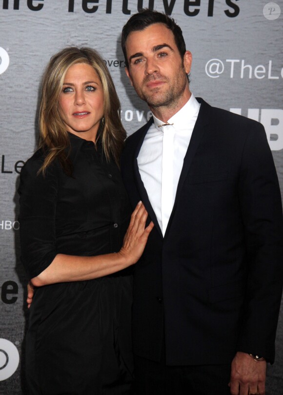 Jennifer Aniston et Justin Theroux - Première du film "The Leftlovers" à New York, le 23 juin 2014.