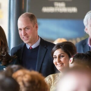 Kate Middleton, duchesse de Cambridge, enceinte, et le prince William ont visité le centre culturel The Fire Station à Sunderland le 21 février 2018.