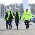 Kate Middleton, duchesse de Cambridge, enceinte, et le prince William ont découvert en avant-première le Northern Spire, un nouveau pont monumental à Sunderland le 21 février 2018.