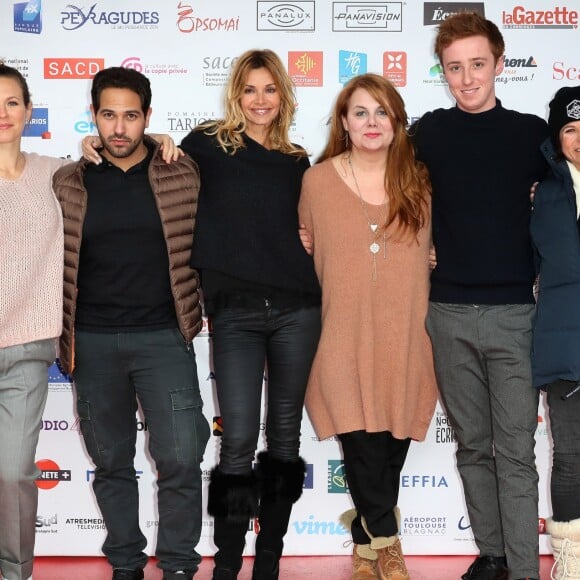 Ingrid Chauvin, Lorie (Laure Pester), Charlotte Valandrey, Samy Gharbi, Ariane Seguillon et Joaquim Fossi pour "Demain nous appartient" - 20ème anniversaire du Festival des Créations Télévisuelles de Luchon, France, le 9 février 2018. © Patrick Bernard/Bestimage