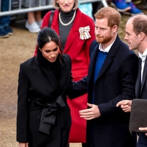 Le prince Harry et sa fiancée Meghan Markle à Cardiff, le 18 janvier 2018.