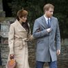 Meghan Markle et son fiancé le prince Harry à Sandringham, le 25 décembre 2017.