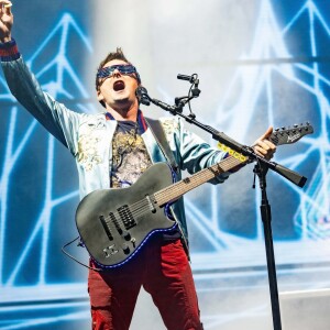 Matthew Bellamy - Le groupe Muse en concert lors du festival de Leeds le 27 aout 2017.