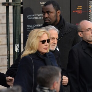 Tony Scotti, Jean-Jacques Debout, Sylvie Vartan - Sorties de l'église de la Madeleine après les obsèques de Johnny Hallyday à Paris le 9 décembre 2017. © Veeren / Bestimage