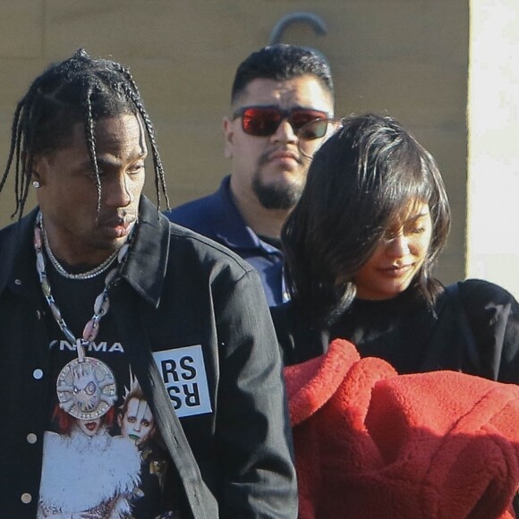 Kylie Jenner et son compagnon Travis Scott sont allés déjeuner au restaurant Nobu à Malibu, le 24 février 2018