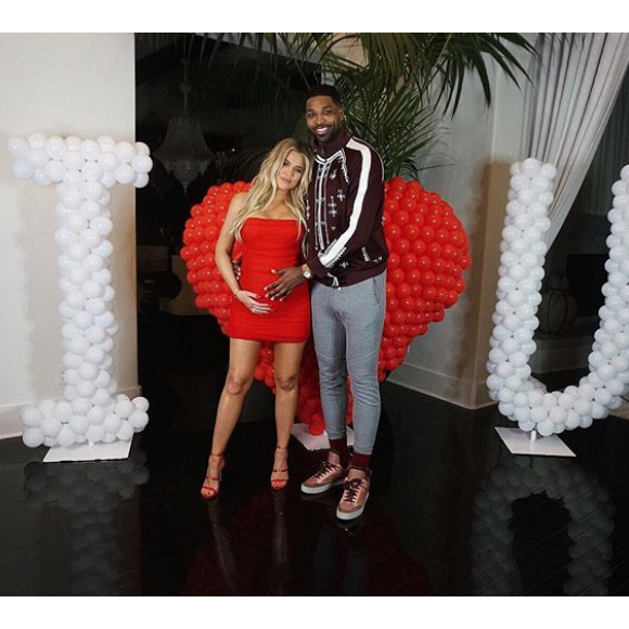 Khloé Kardashian et Tristan Thompson. Février 2018.