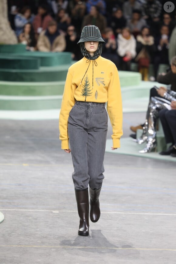 Défilé Lacoste, collection prêt-à-porter automne-hiver 2018 au Lycée Carnot. Paris, le 28 février 2018.