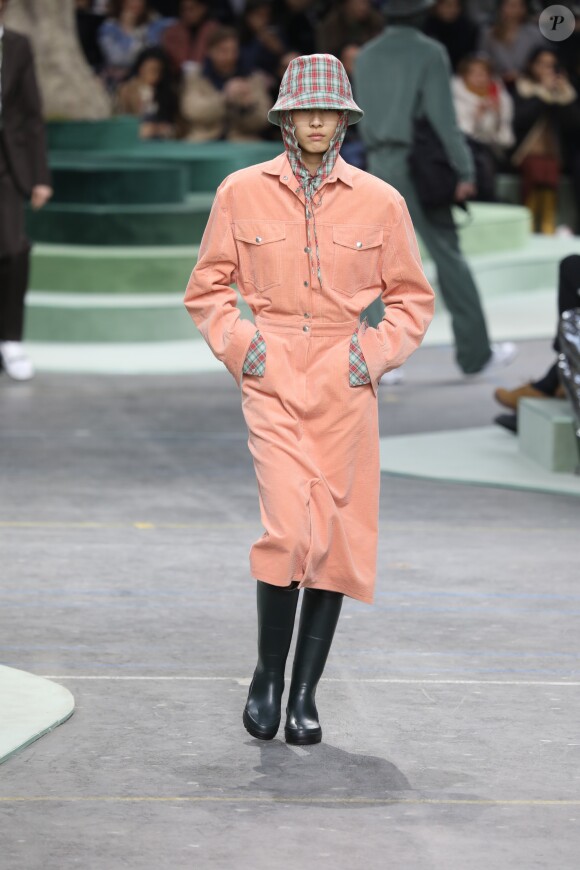Défilé Lacoste, collection prêt-à-porter automne-hiver 2018 au Lycée Carnot. Paris, le 28 février 2018.