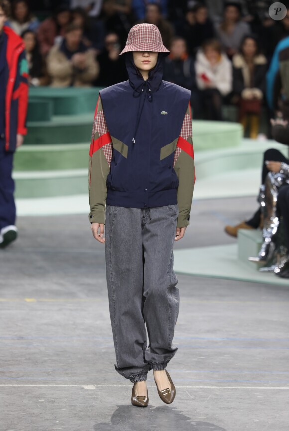 Défilé Lacoste, collection prêt-à-porter automne-hiver 2018 au Lycée Carnot. Paris, le 28 février 2018.