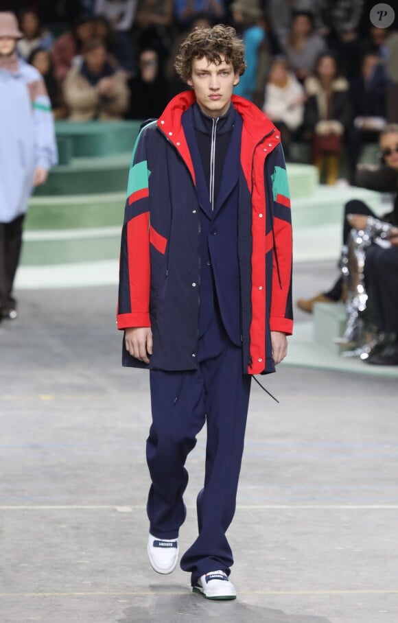 Défilé Lacoste, collection prêt-à-porter automne-hiver 2018 au Lycée Carnot. Paris, le 28 février 2018.