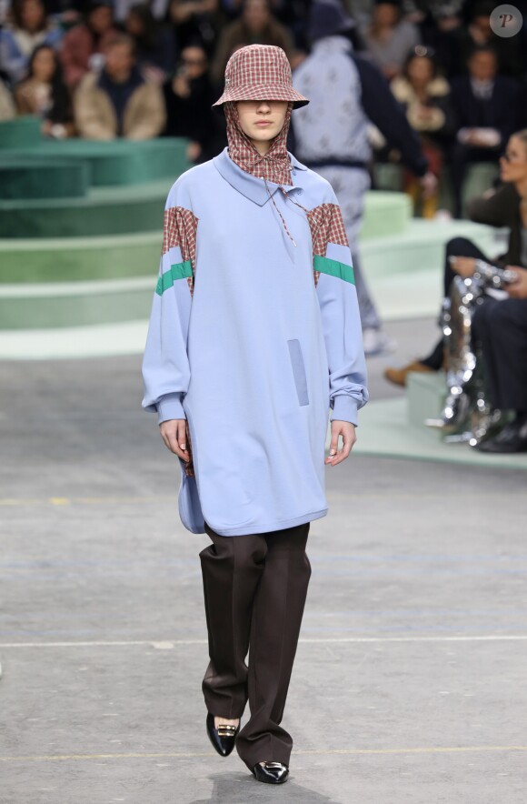 Défilé Lacoste, collection prêt-à-porter automne-hiver 2018 au Lycée Carnot. Paris, le 28 février 2018.