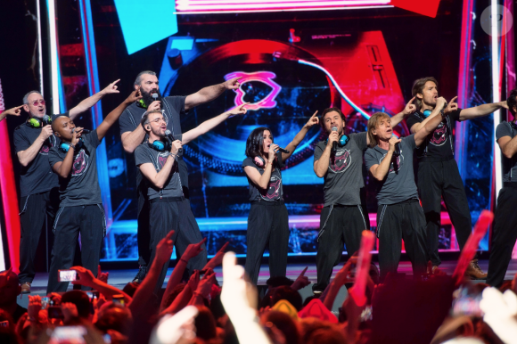 La troupe des Enfoirés à l'occasion du show "Musique !" joué à Starsbourg en janvier 2018.