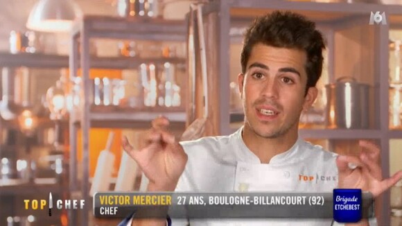 Victor et Thibault lors de l'épreuve du riz dans "Top Chef" (M6) le 7 mars 2018.