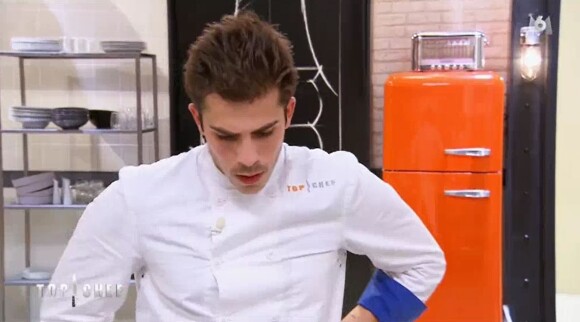 Victor lors de l'épreuve du riz dans "Top Chef" (M6) le 7 mars 2018.