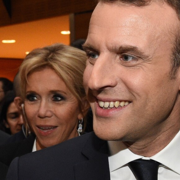 Emmanuel et Brigitte Macron - 33ème dîner du Crif (Conseil Representatif des Institutions juives de France) au Carrousel du Louvre à Paris, France, le 7 mars 2018. © Erez Lichtfeld / Bestimage