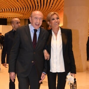 Gérard Collomb et Brigitte Macron - 33ème dîner du Crif (Conseil Representatif des Institutions juives de France) au Carrousel du Louvre à Paris, France, le 7 mars 2018. © Erez Lichtfeld / Bestimage