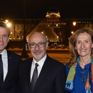 Emmanuel et Brigitte Macron, Francis Kalifat, Nicole Belloubet et Gérard Collomb - 33ème dîner du Crif (Conseil Representatif des Institutions juives de France) au Carrousel du Louvre à Paris, France, le 7 mars 2018. © Erez Lichtfeld / Bestimage