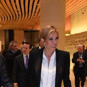 Gérard Collomb et Brigitte Macron - 33ème dîner du Crif (Conseil Representatif des Institutions juives de France) au Carrousel du Louvre à Paris, France, le 7 mars 2018. © Erez Lichtfeld / Bestimage