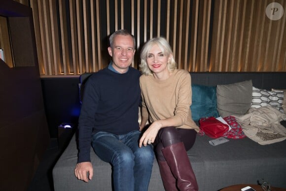 Exclusif - François de Rugy, président de l'Assemblée Nationale et sa femme Séverine Servat lors du concert de Suprême NTM (Joeystarr et Kool Shen) à L'AccorHotels Arena à Paris le 10 mars 2018.