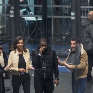 Exclusif - Karine Le Marchand arrive à L'AccorHotels Arena pour assister au concert de NTM à Paris le 9 mars 2018.